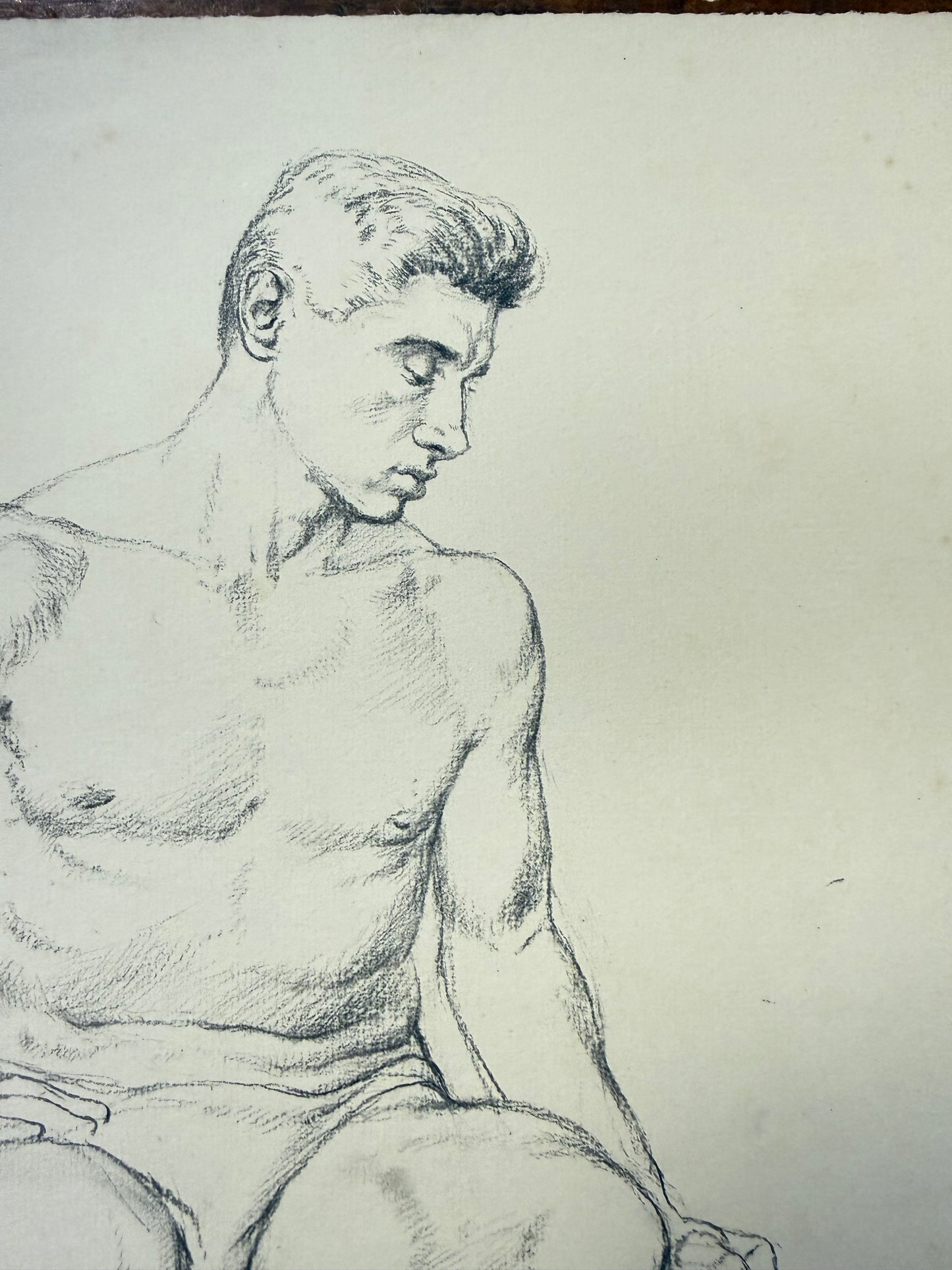 A Life Pencil Drawing of a Gentleman on paper.