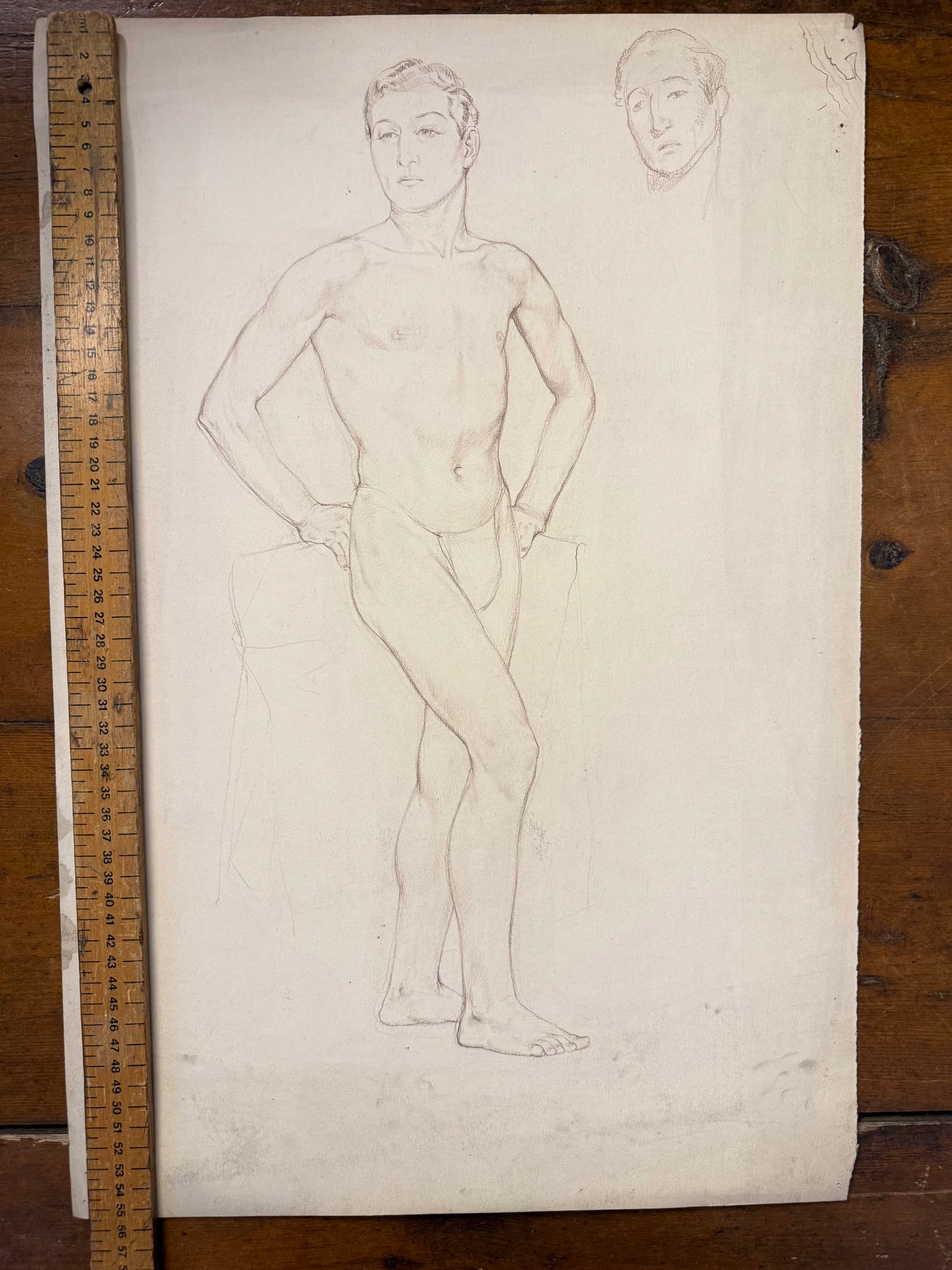 A Life Pencil Drawing of a Gentleman on paper.