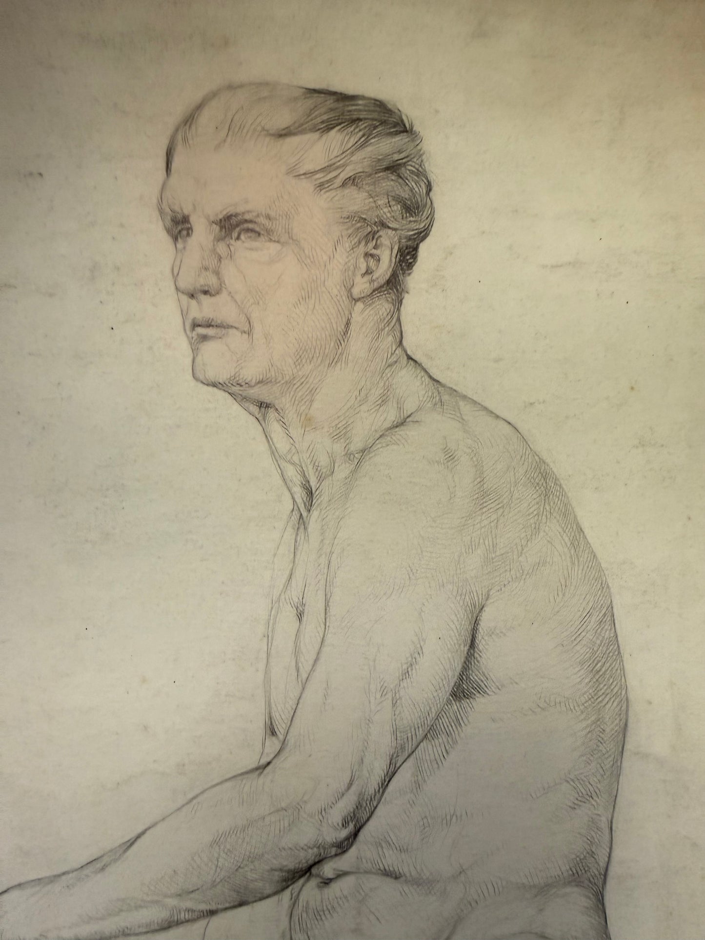 A Life Pencil Drawing of a Gentleman on paper.