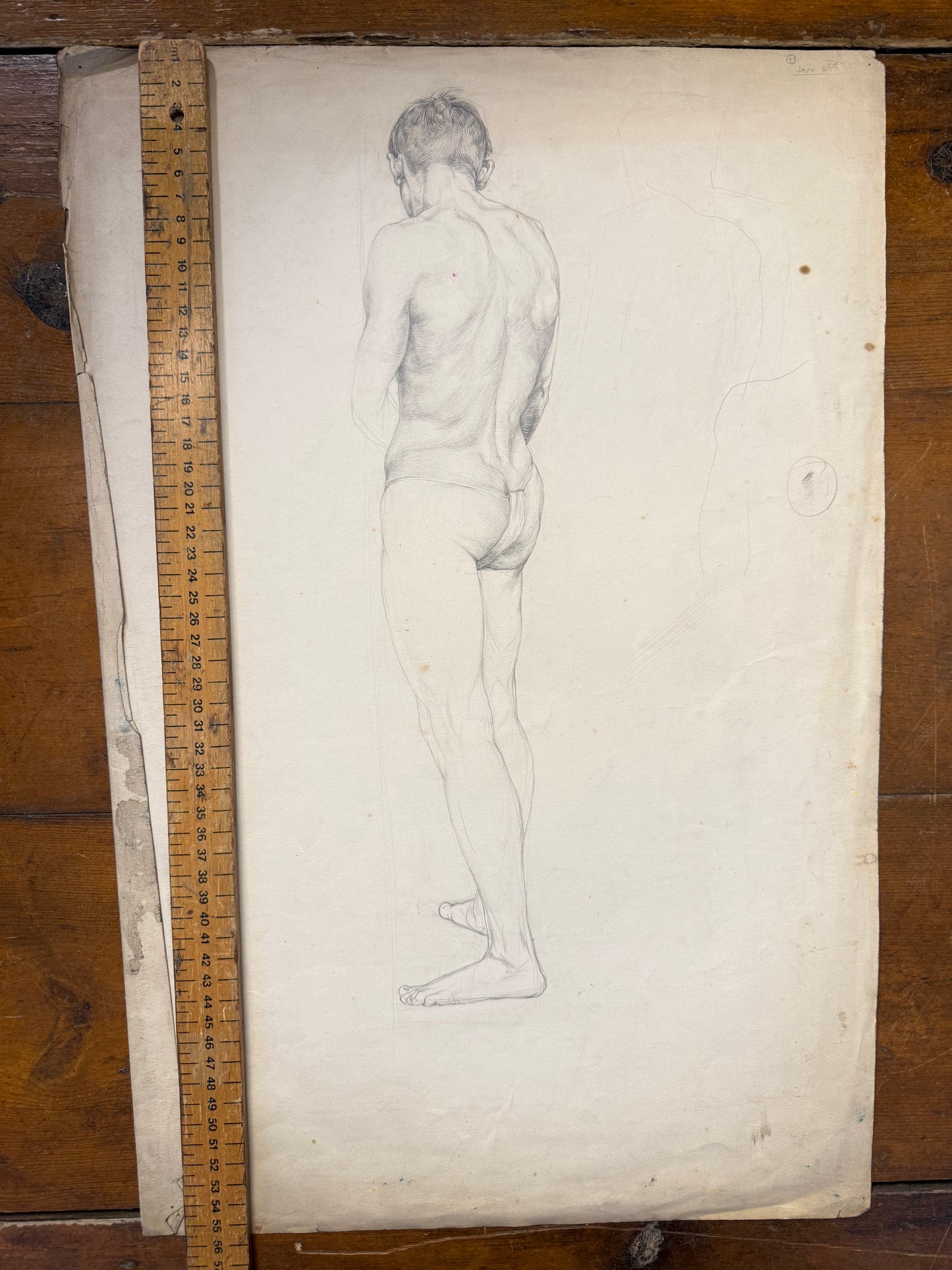 A Life Pencil Drawing of a Gentleman on paper.