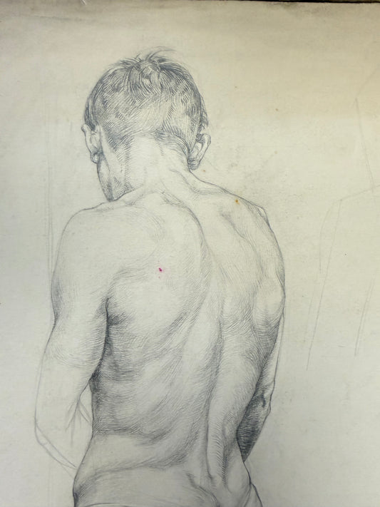 A Life Pencil Drawing of a Gentleman on paper.