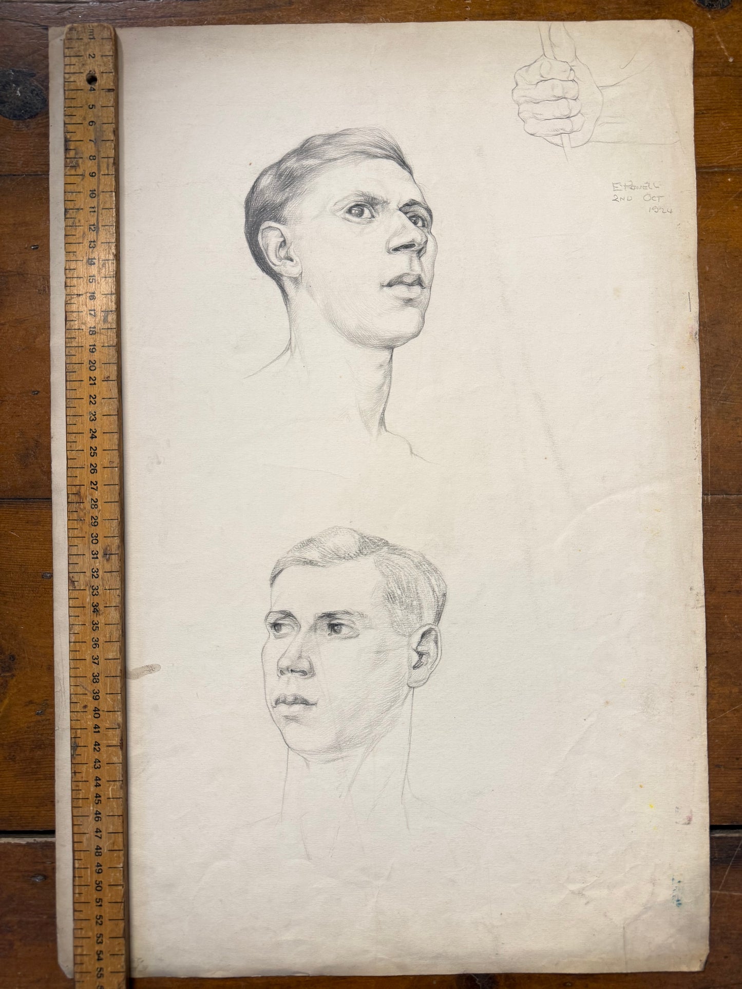 A Life Pencil Drawing of a Gentleman on paper.