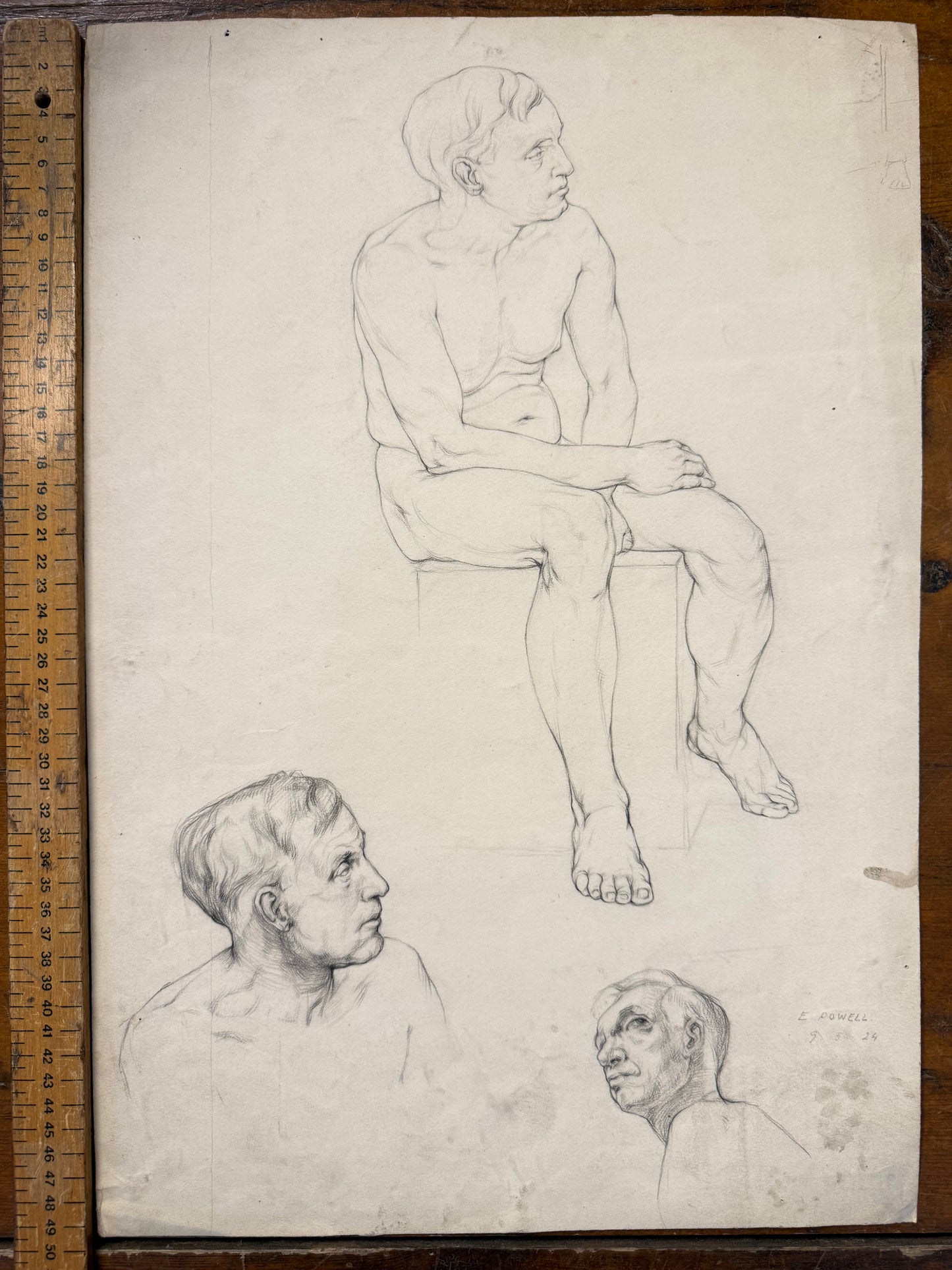 A Life Pencil Drawing of a Gentleman on paper.