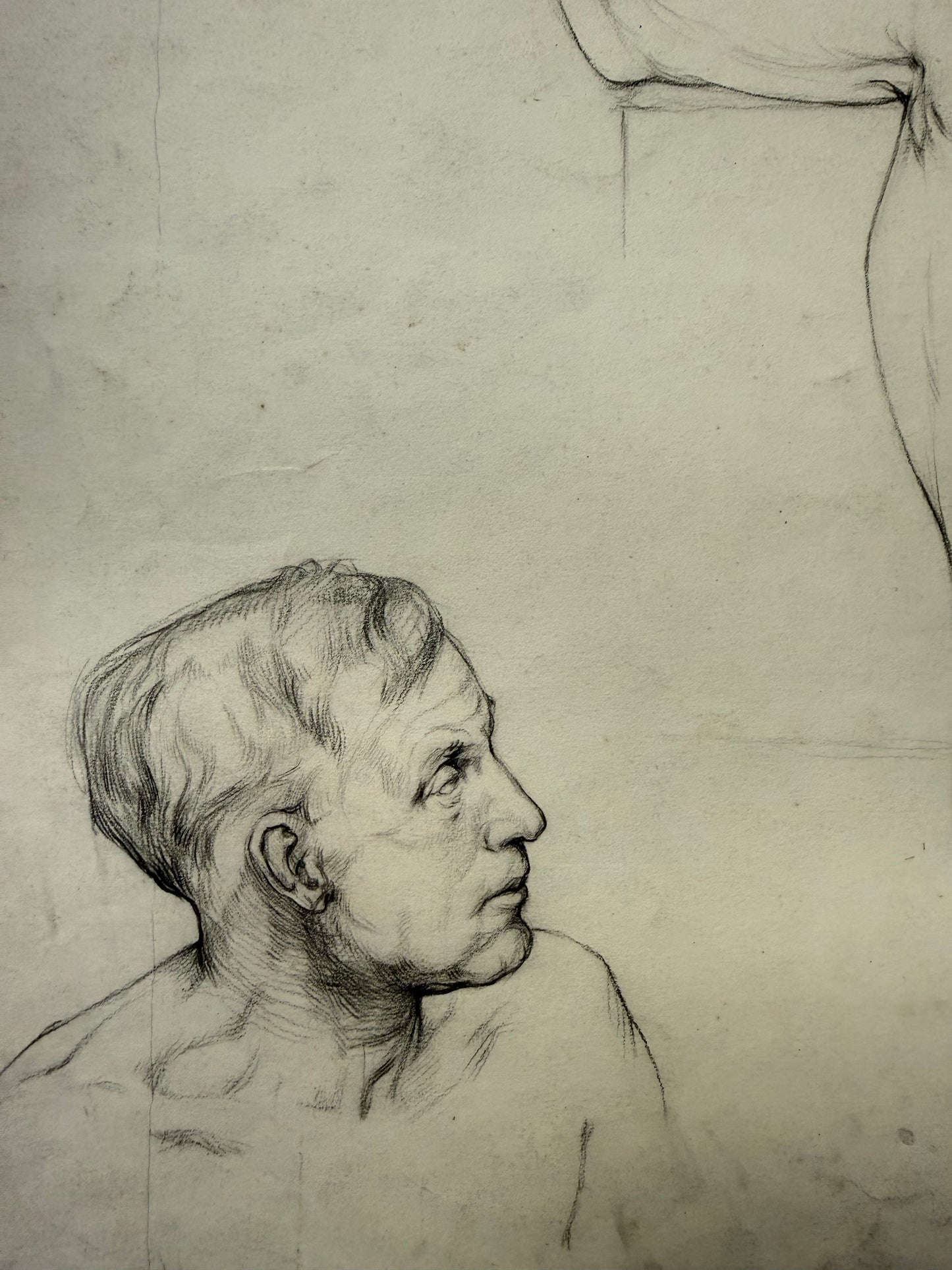 A Life Pencil Drawing of a Gentleman on paper.