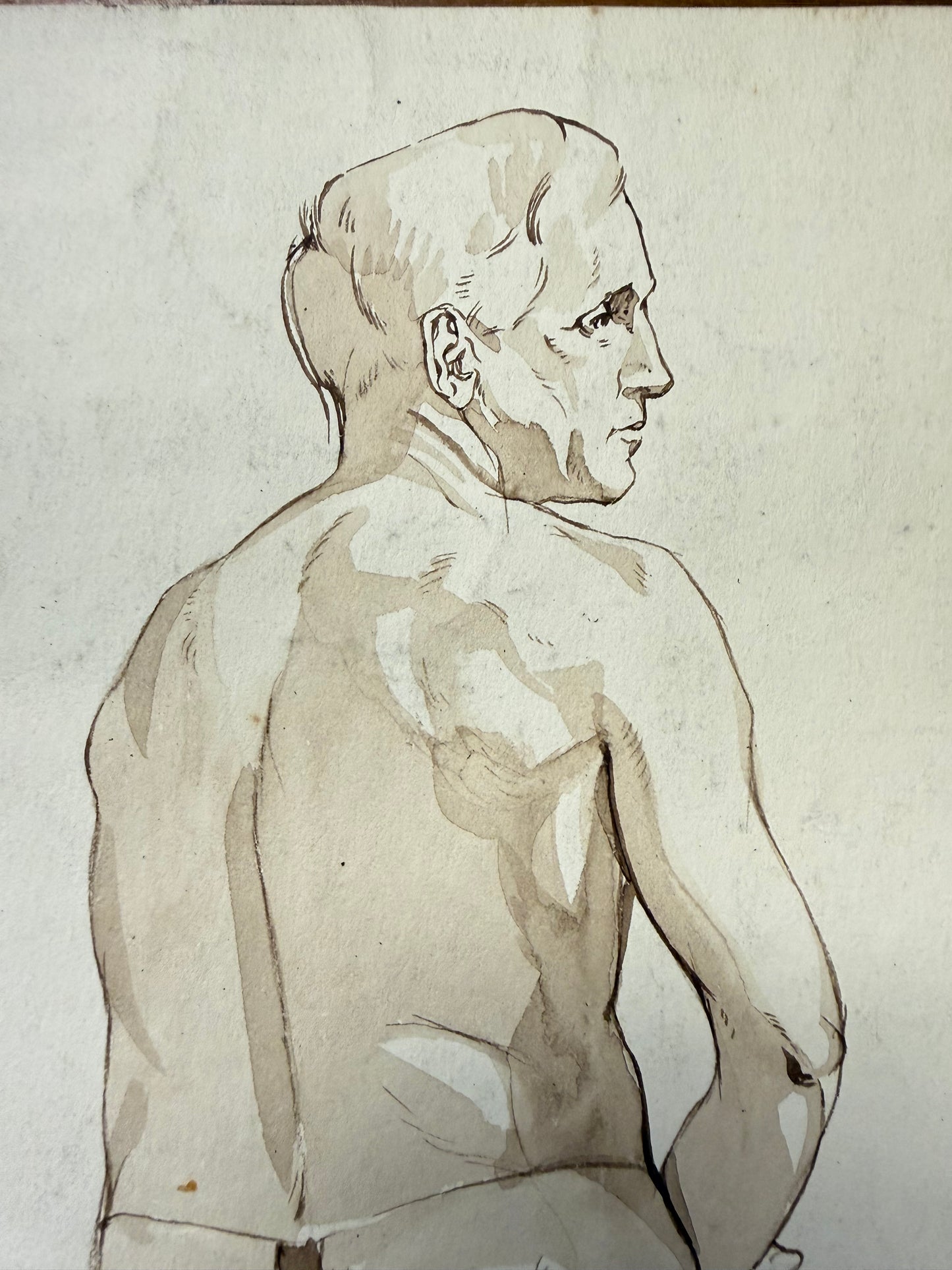 A Life Pencil Drawing of a Gentleman on paper.