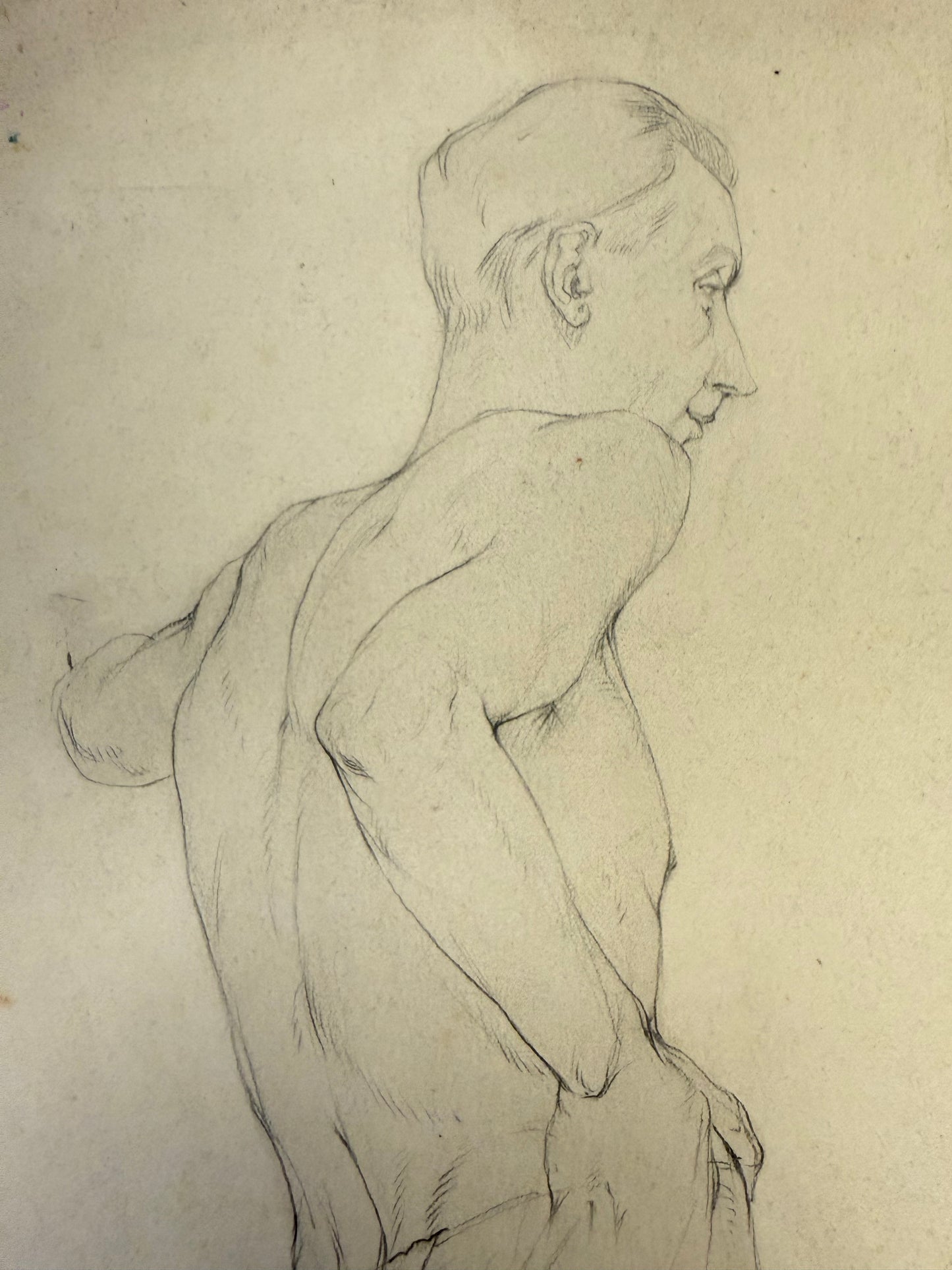 A Life Pencil Drawing of a Gentleman on paper.