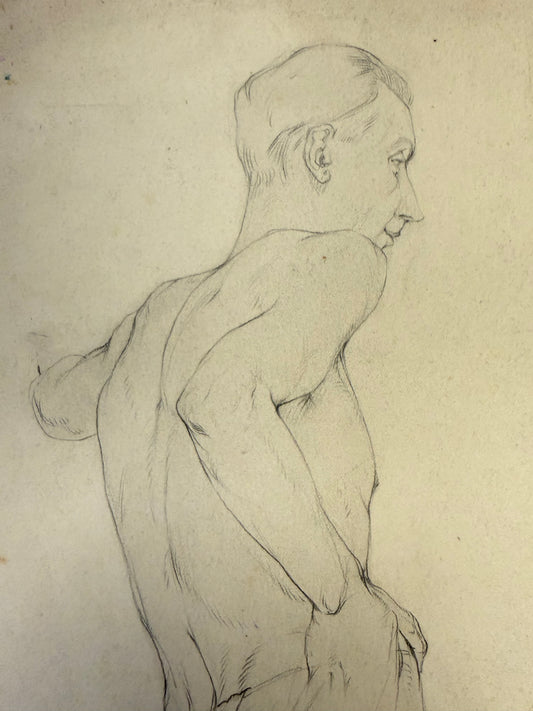 A Life Pencil Drawing of a Gentleman on paper.