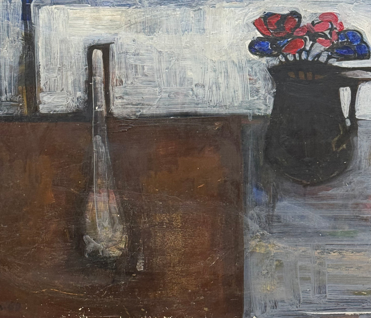 Red and Blue Flowers - EWEN McASLAN Scottish | 1936 – 2008