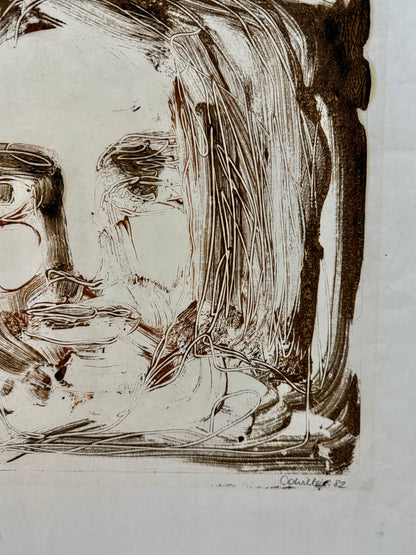 Monoprint Portrait - ISOBEL COLVILLE Scottish | 1935 - 2025