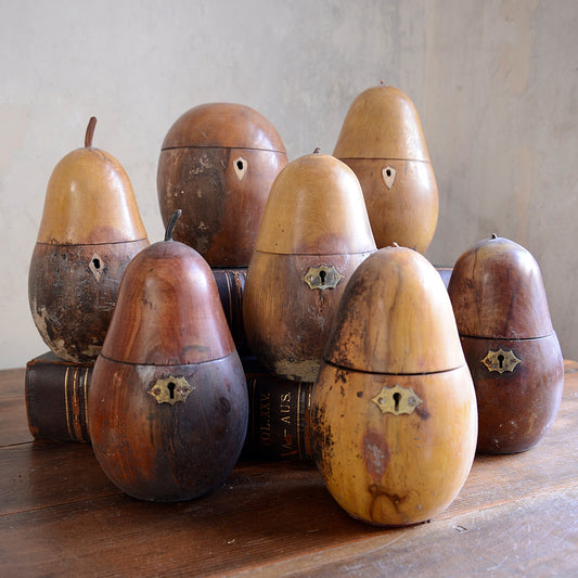Collection of Pear Tea Caddies for Restoration