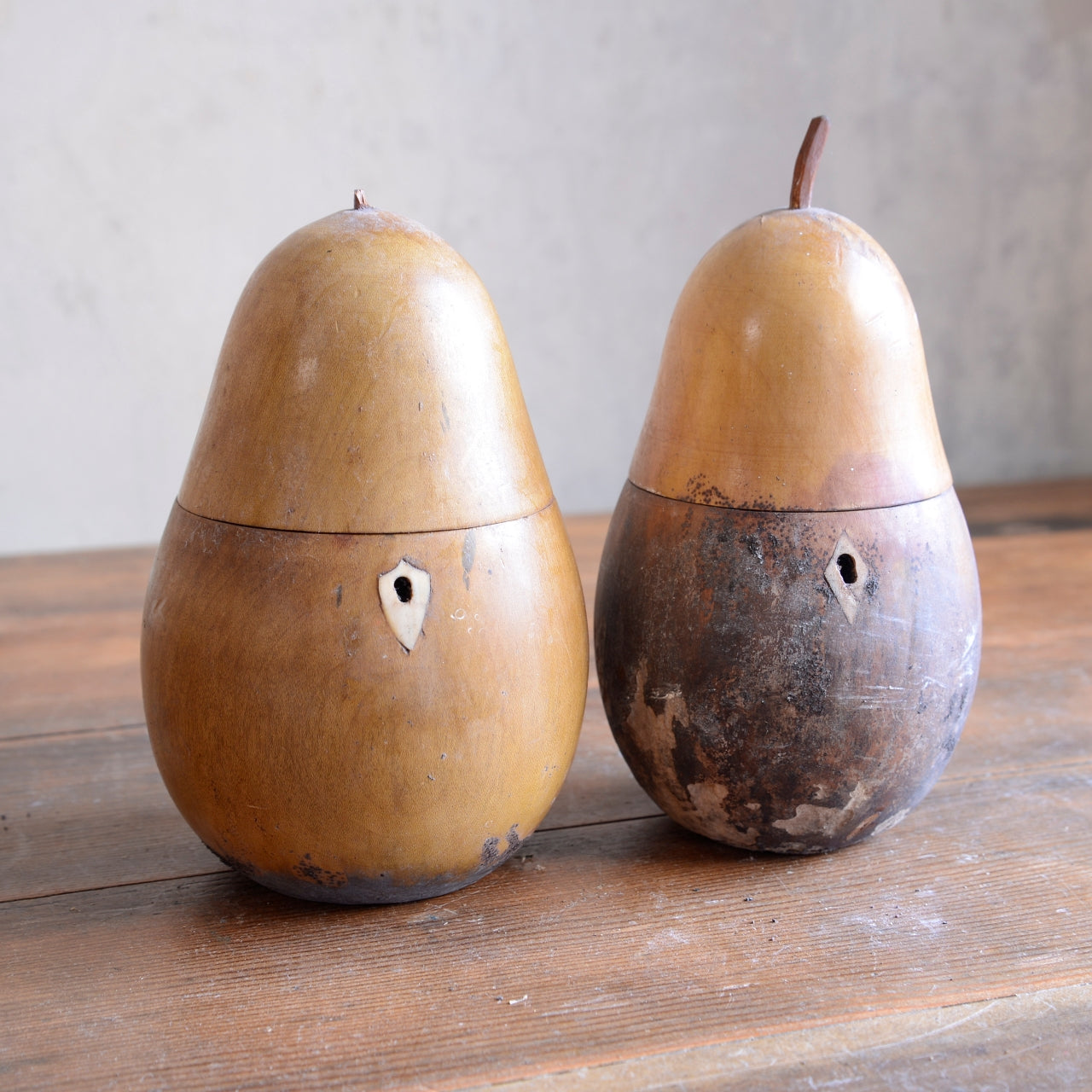 Collection of Pear Tea Caddies for Restoration