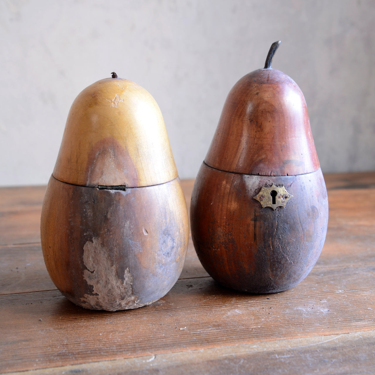 Collection of Pear Tea Caddies for Restoration