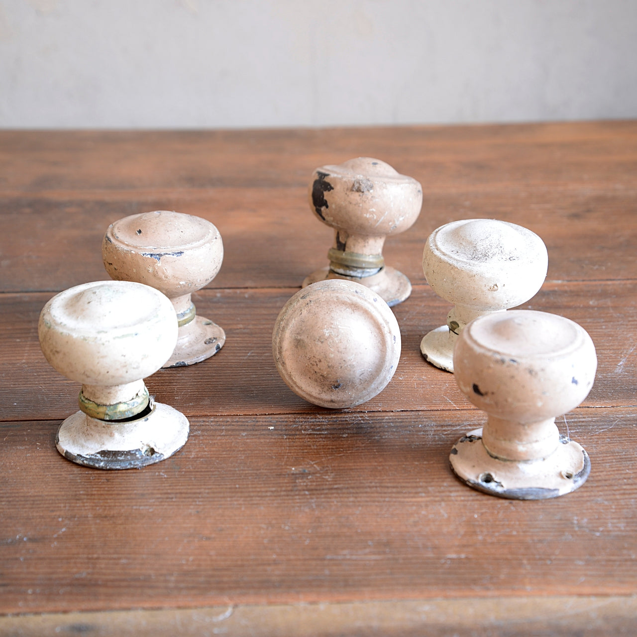 Collection of Wood & Brass Door Handles for restoration