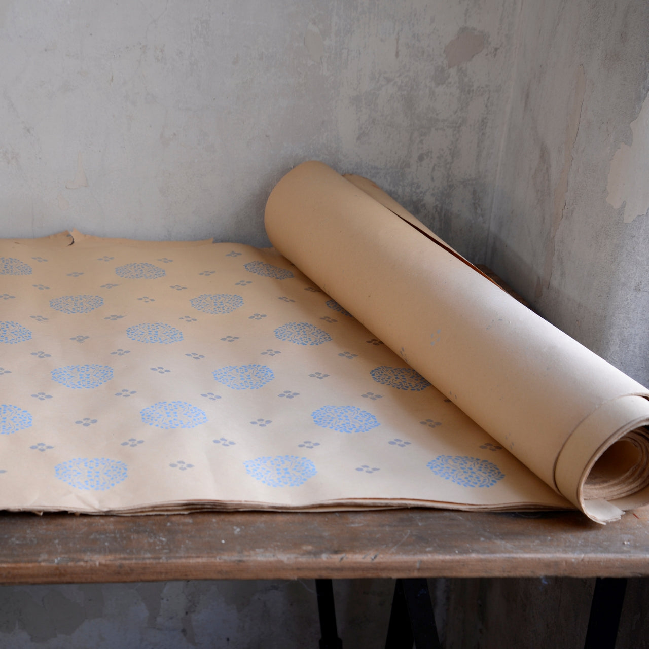 Rolls of block printed Japanese Paper