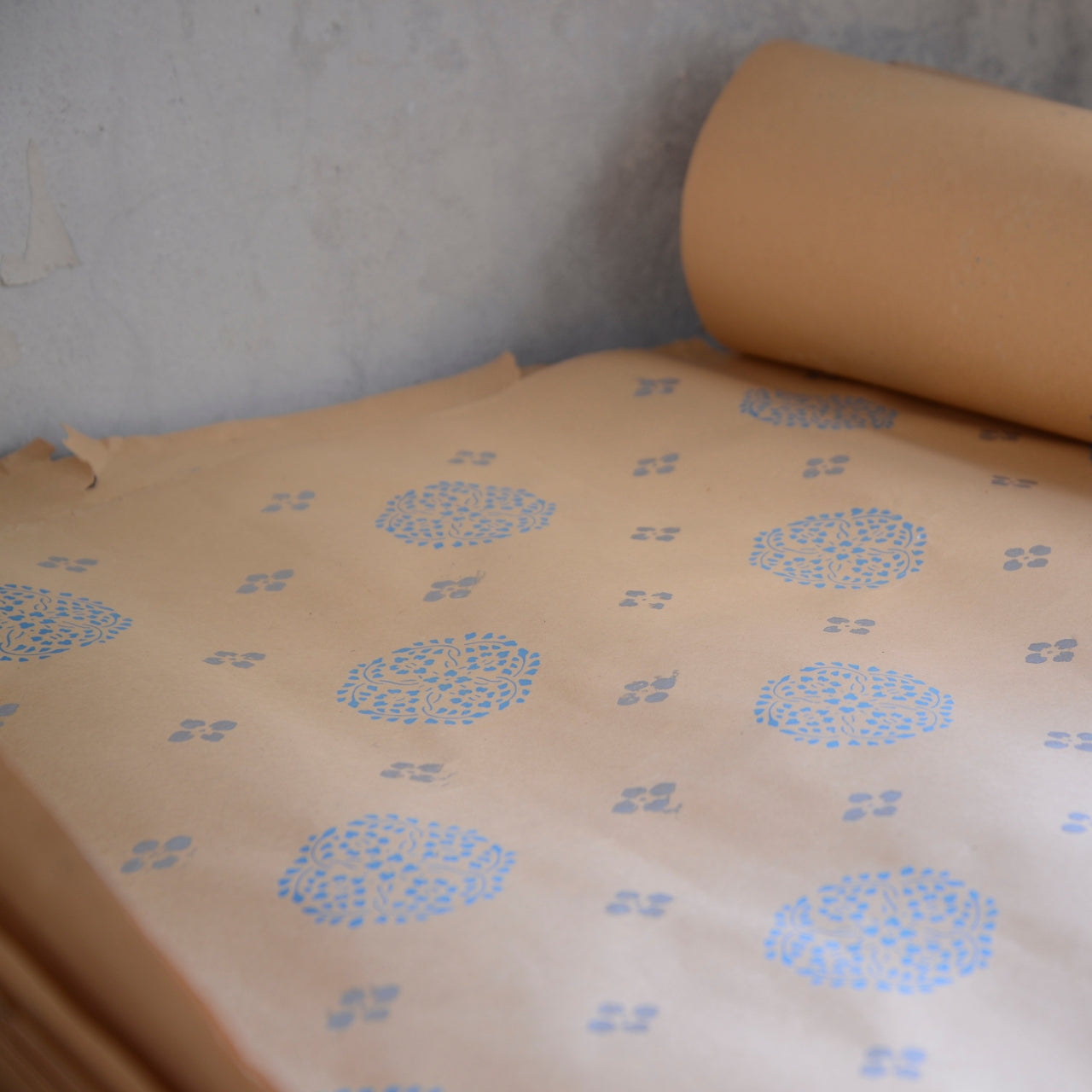 Rolls of block printed Japanese Paper