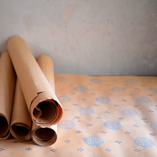 Rolls of block printed Japanese Paper