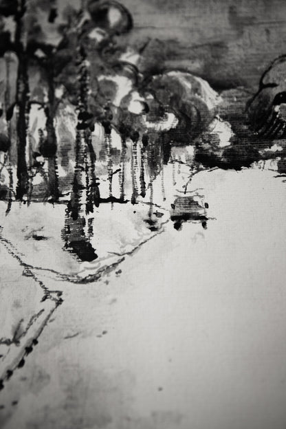 Unknown Street Scene on paper - LEONARD BENNETTS, New Zealand | 1933-2004