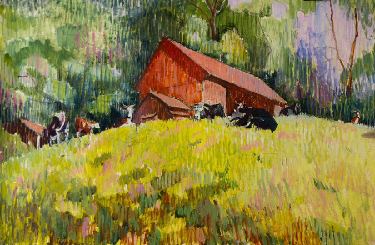 Red Barn on paper - LEONARD BENNETTS, New Zealand | 1933-2004