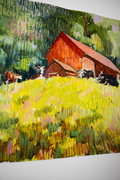 Red Barn on paper - LEONARD BENNETTS, New Zealand | 1933-2004