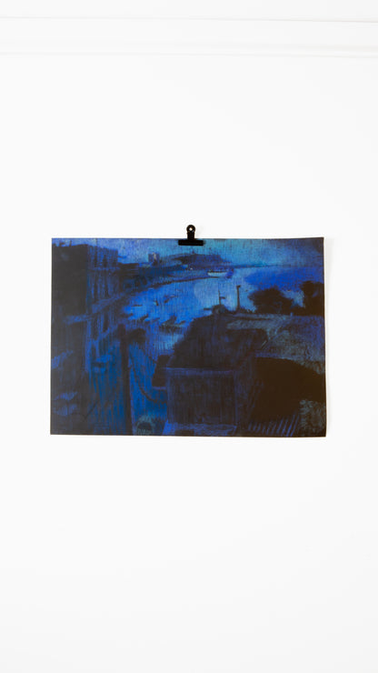 Scene in Blue on paper - LEONARD BENNETTS, New Zealand | 1933-2004