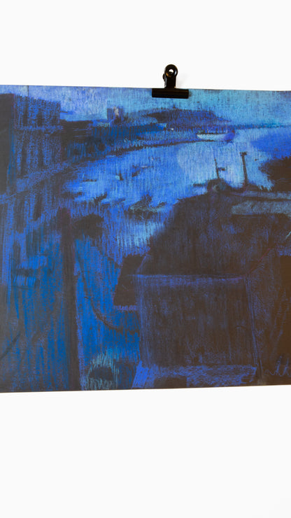Scene in Blue on paper - LEONARD BENNETTS, New Zealand | 1933-2004