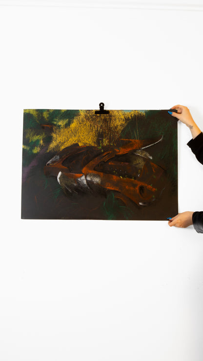 Rusty Vehicle on paper - LEONARD BENNETTS, New Zealand | 1933-2004