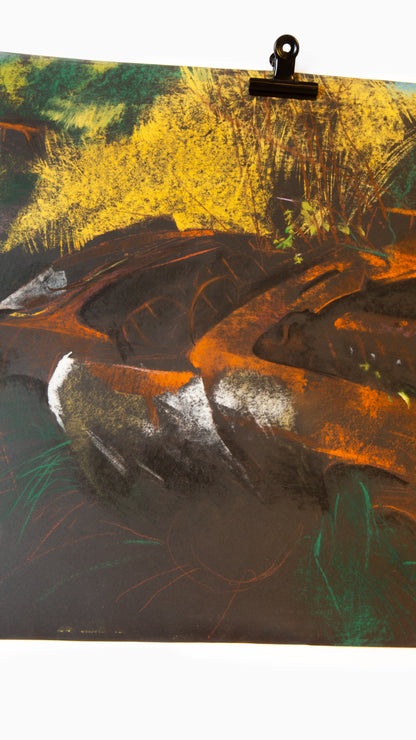 Rusty Vehicle on paper - LEONARD BENNETTS, New Zealand | 1933-2004