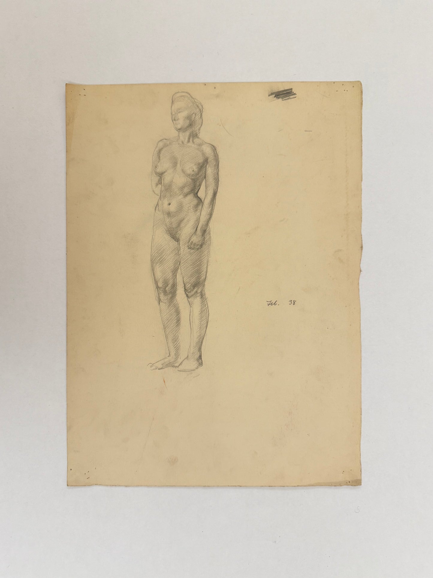 Female Life Drawing from the portfolio of Joyce Platt, Feb 1938