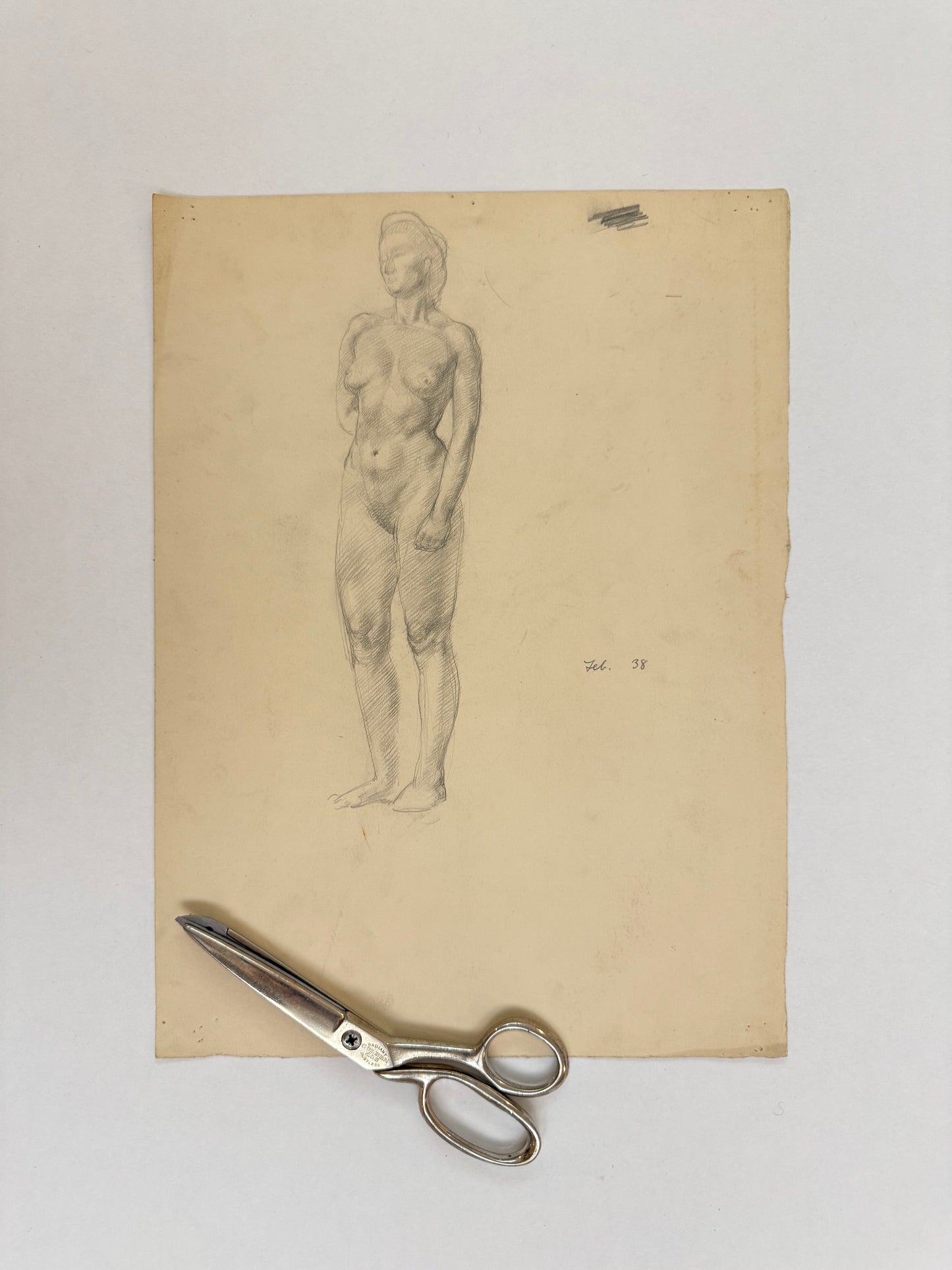 Female Life Drawing from the portfolio of Joyce Platt, Feb 1938
