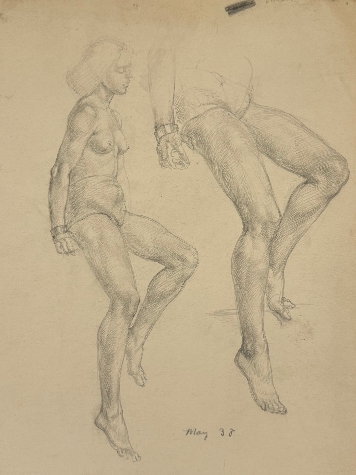 Female Life Drawing from the portfolio of Joyce Platt, May 1938