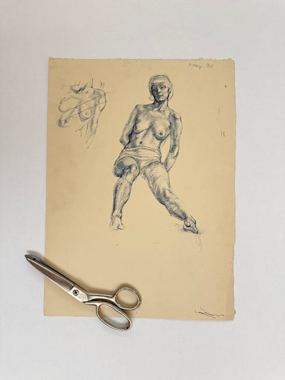 Female Life Drawing from the portfolio of Joyce Platt, May 1938