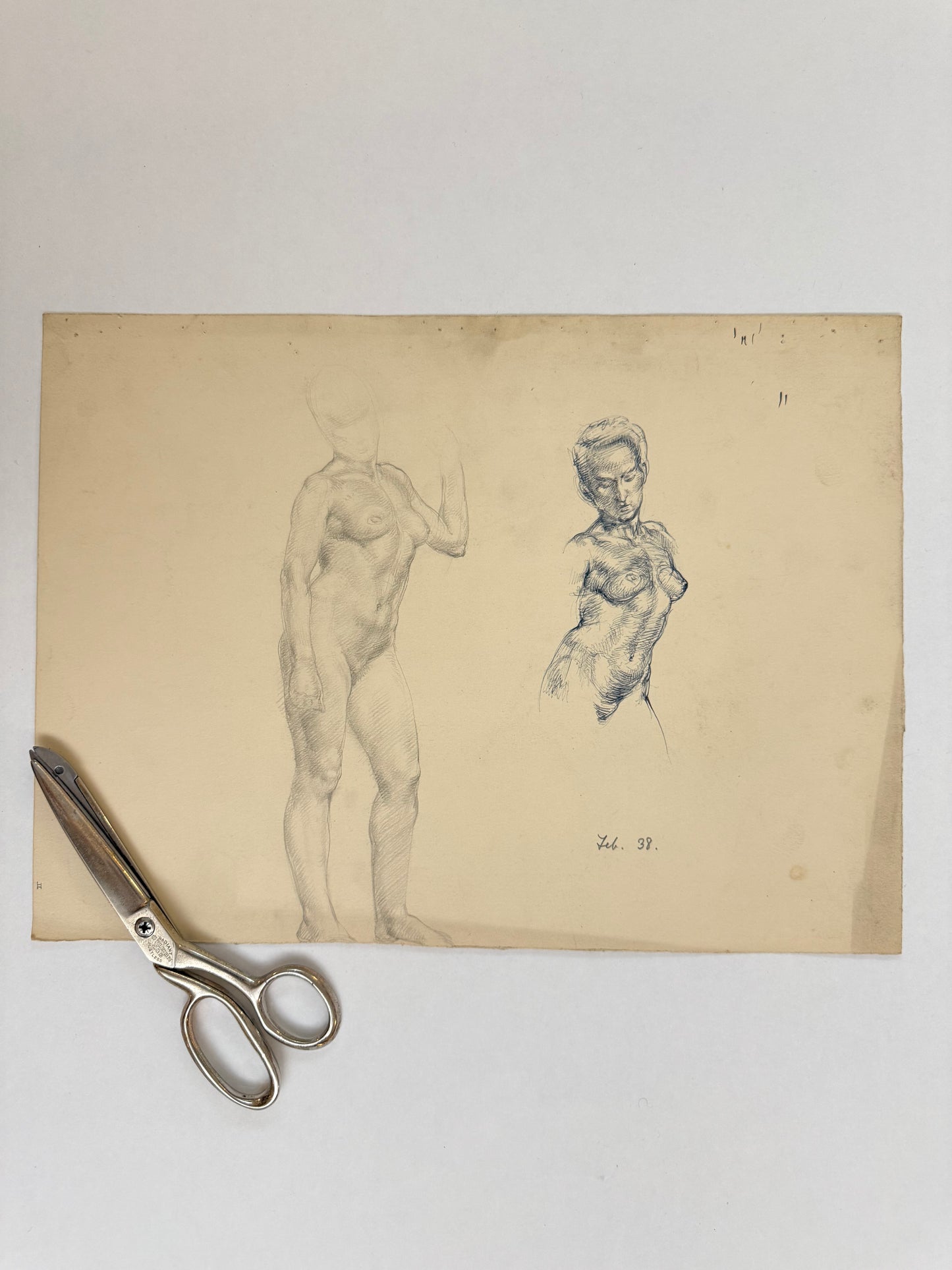 Female Life Drawing from the portfolio of Joyce Platt, Feb 1938