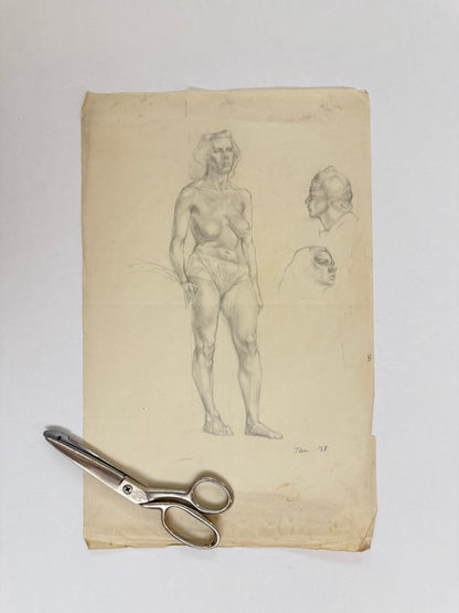 Female Life Drawing from the portfolio of Joyce Platt, Jan 1938