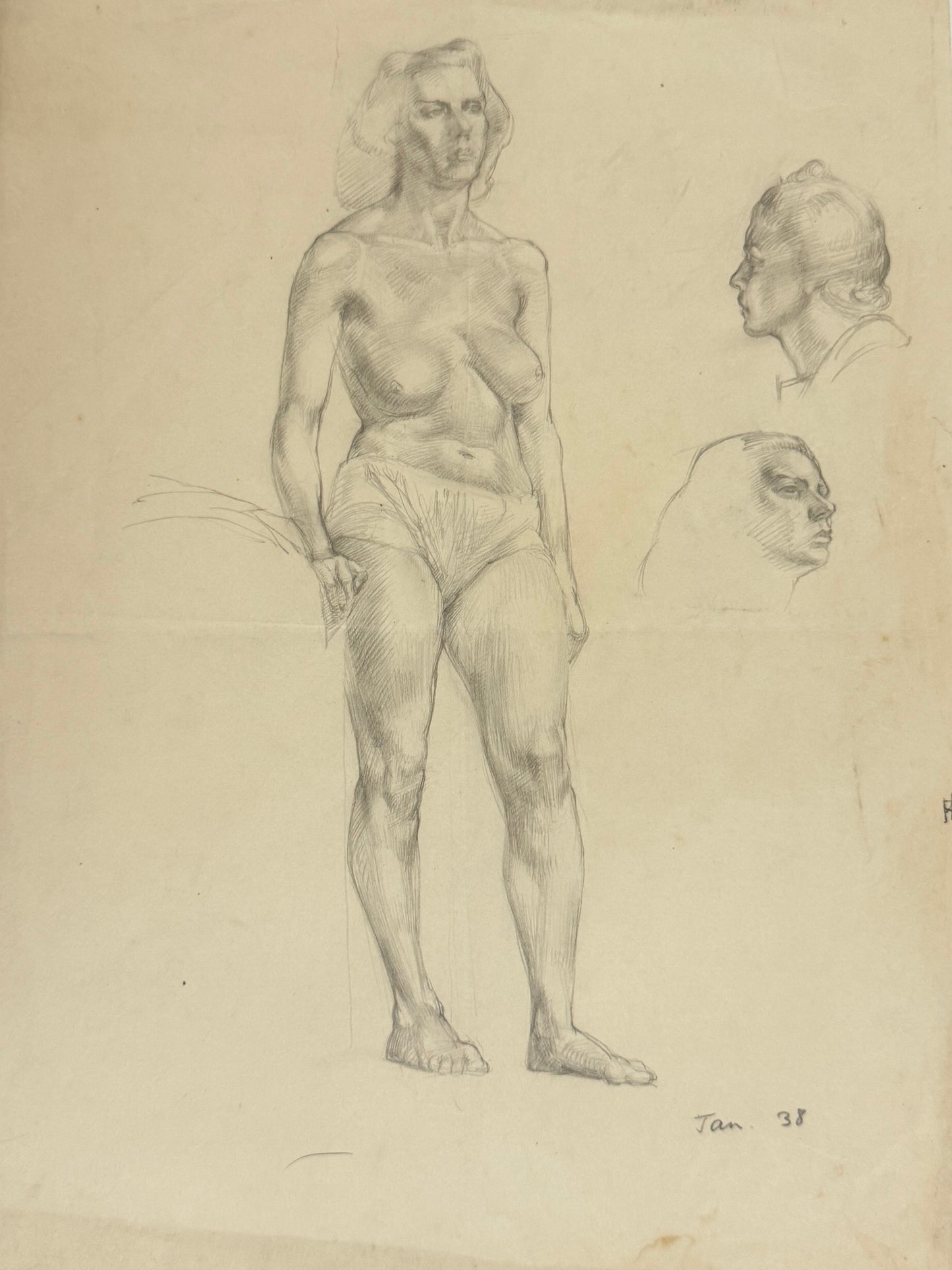 Female Life Drawing from the portfolio of Joyce Platt, Jan 1938