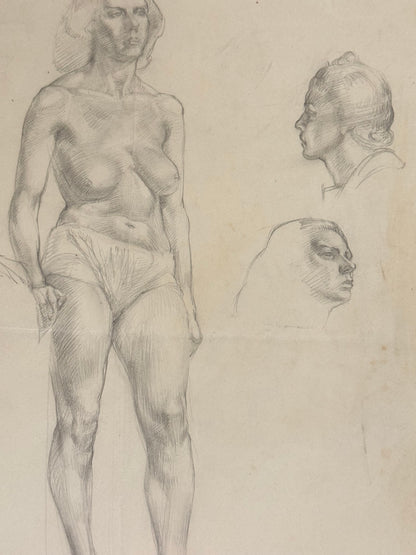 Female Life Drawing from the portfolio of Joyce Platt, Jan 1938