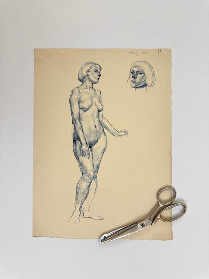 Female Life Drawing from the portfolio of Joyce Platt, May 1938