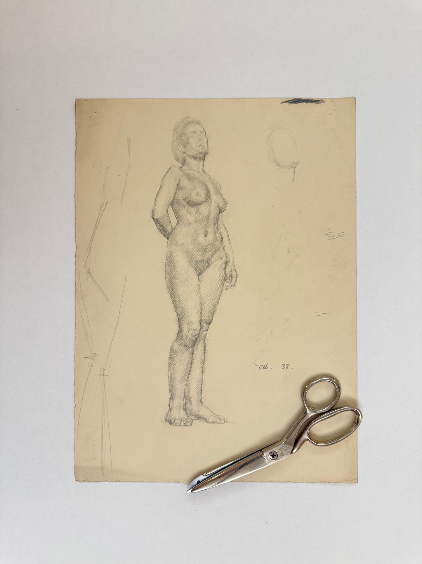 Female Life Drawing from the portfolio of Joyce Platt, Feb 1938