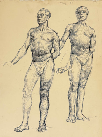 Male Life Drawing from the portfolio of Joyce Platt, May 1938