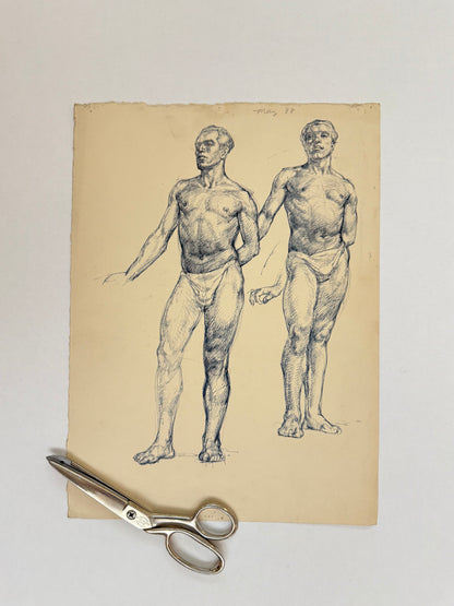 Male Life Drawing from the portfolio of Joyce Platt, May 1938