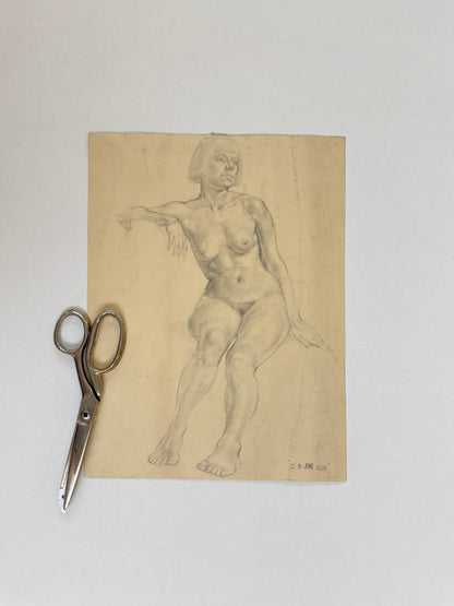 Female Life Drawing from the portfolio of Joyce Platt, June 1938