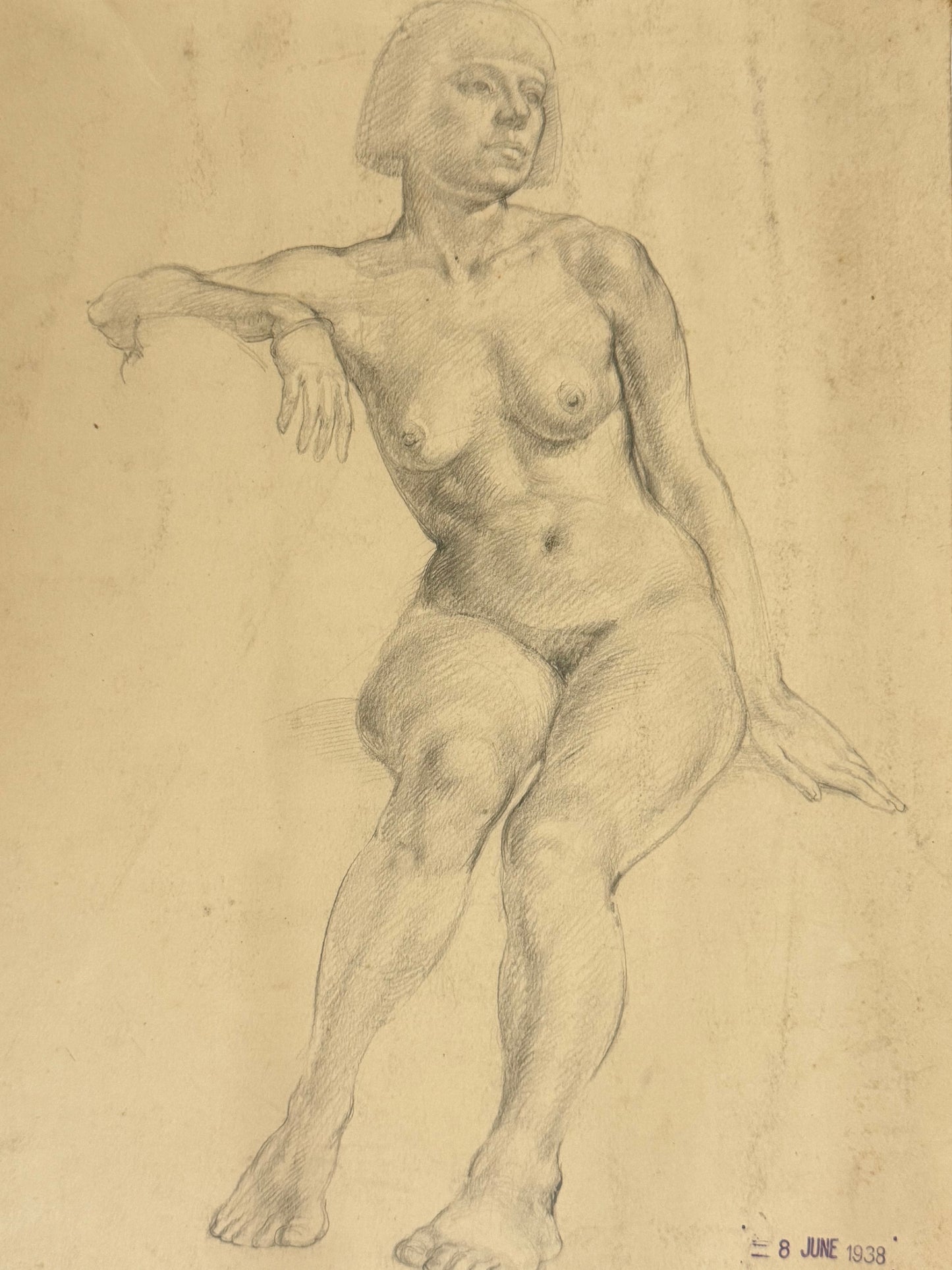 Female Life Drawing from the portfolio of Joyce Platt, June 1938