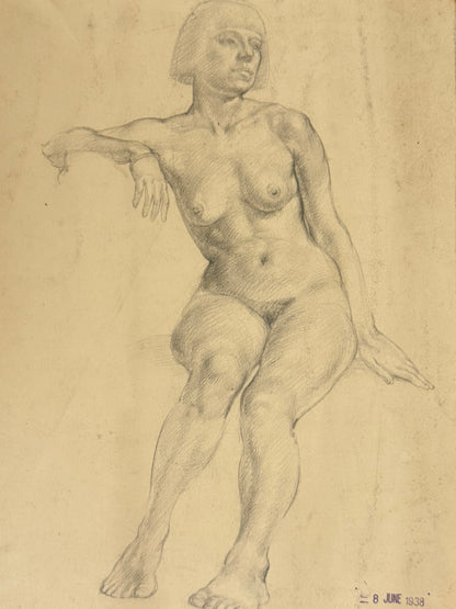 Female Life Drawing from the portfolio of Joyce Platt, June 1938