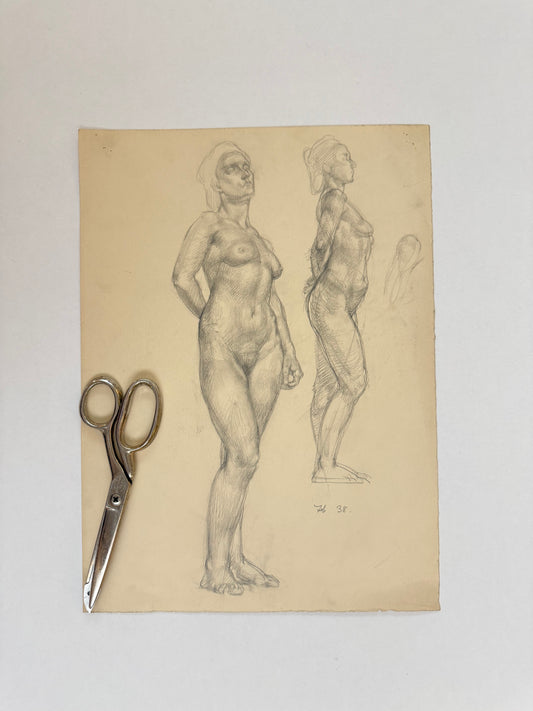 Female Life Drawing from the portfolio of Joyce Platt, Feb 1938