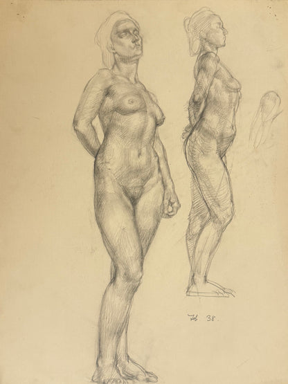 Female Life Drawing from the portfolio of Joyce Platt, Feb 1938