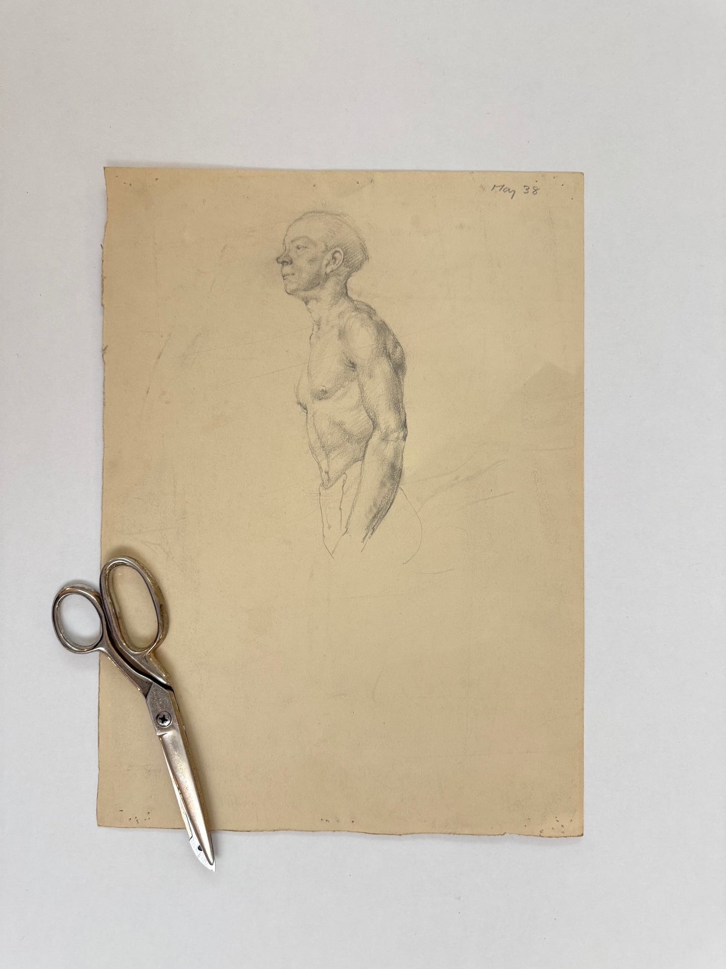 Male Life Drawing from the portfolio of Joyce Platt, May 1938