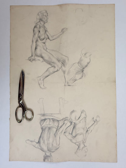 Doublesided Life Drawing from the portfolio of Joyce Platt, January 1938