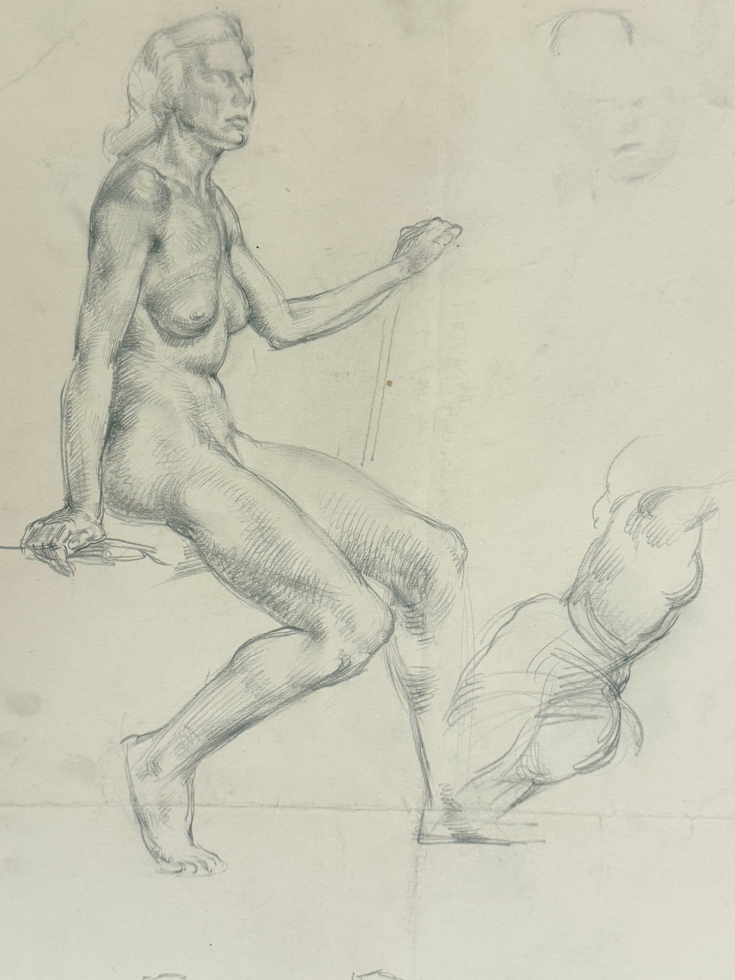 Doublesided Life Drawing from the portfolio of Joyce Platt, January 1938