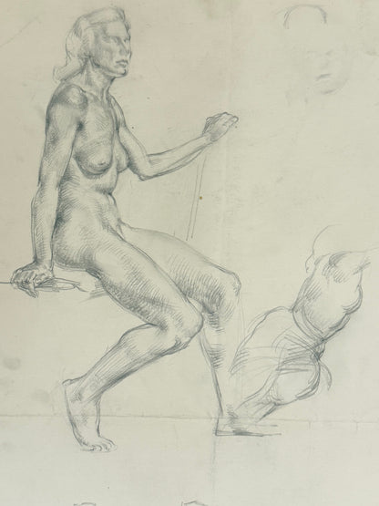 Doublesided Life Drawing from the portfolio of Joyce Platt, January 1938