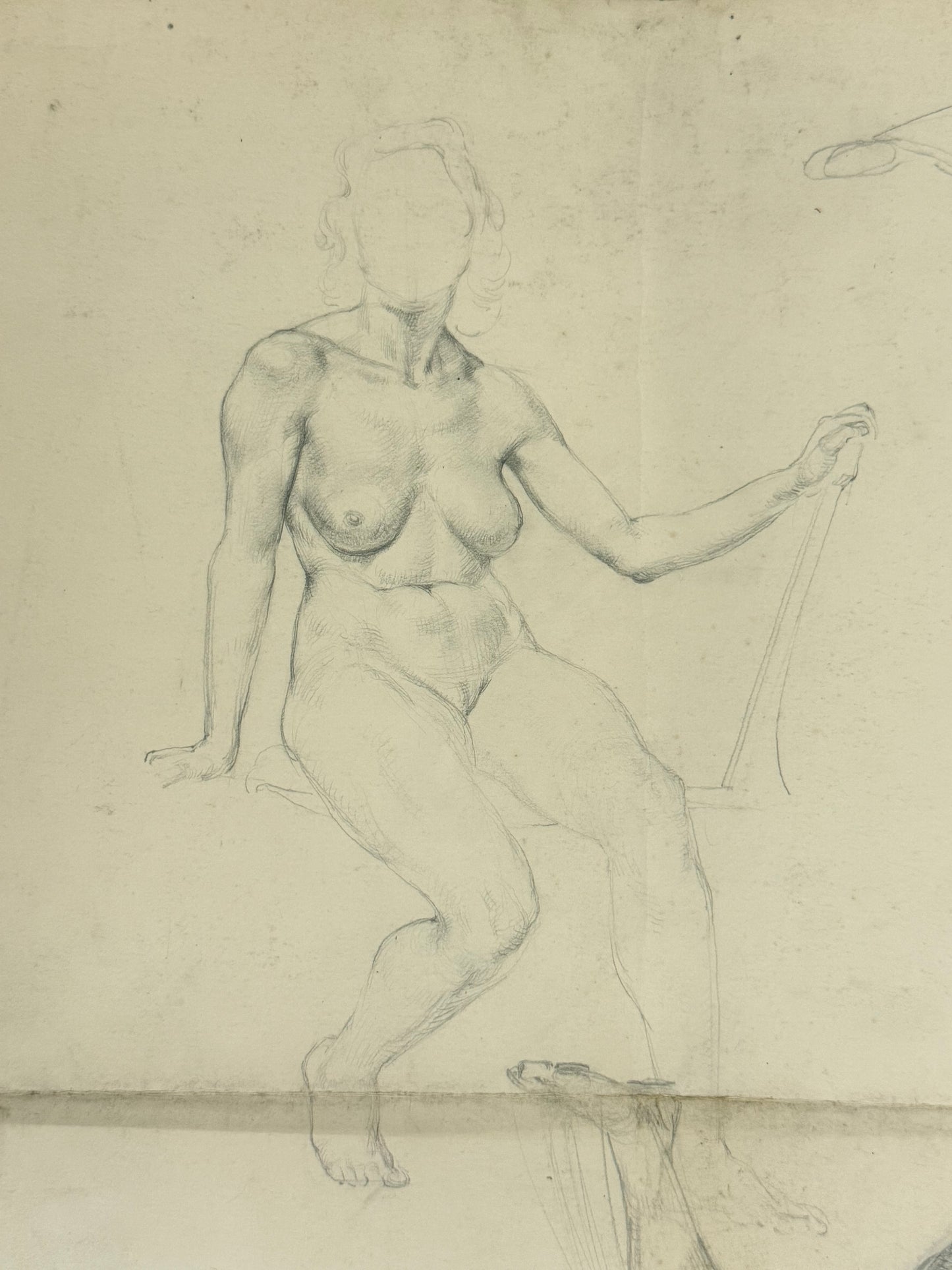 Doublesided Life Drawing from the portfolio of Joyce Platt, January 1938