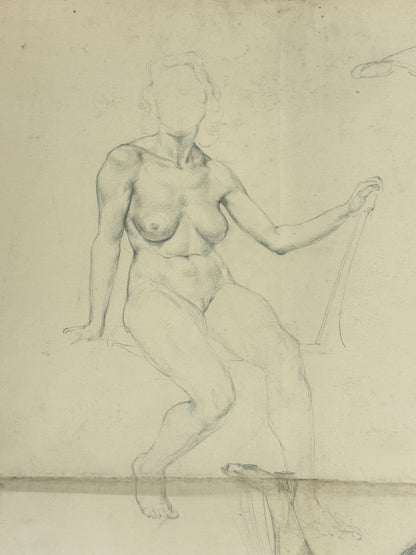 Doublesided Life Drawing from the portfolio of Joyce Platt, January 1938